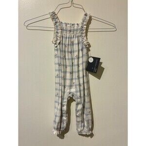 NWT Modern Moments Blue Plaid Jumpsuit - 12M